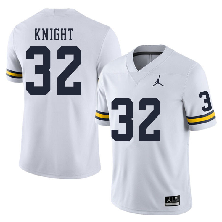 Men #32 Nolan Knight Michigan Wolverines College Football Jerseys Sale-White